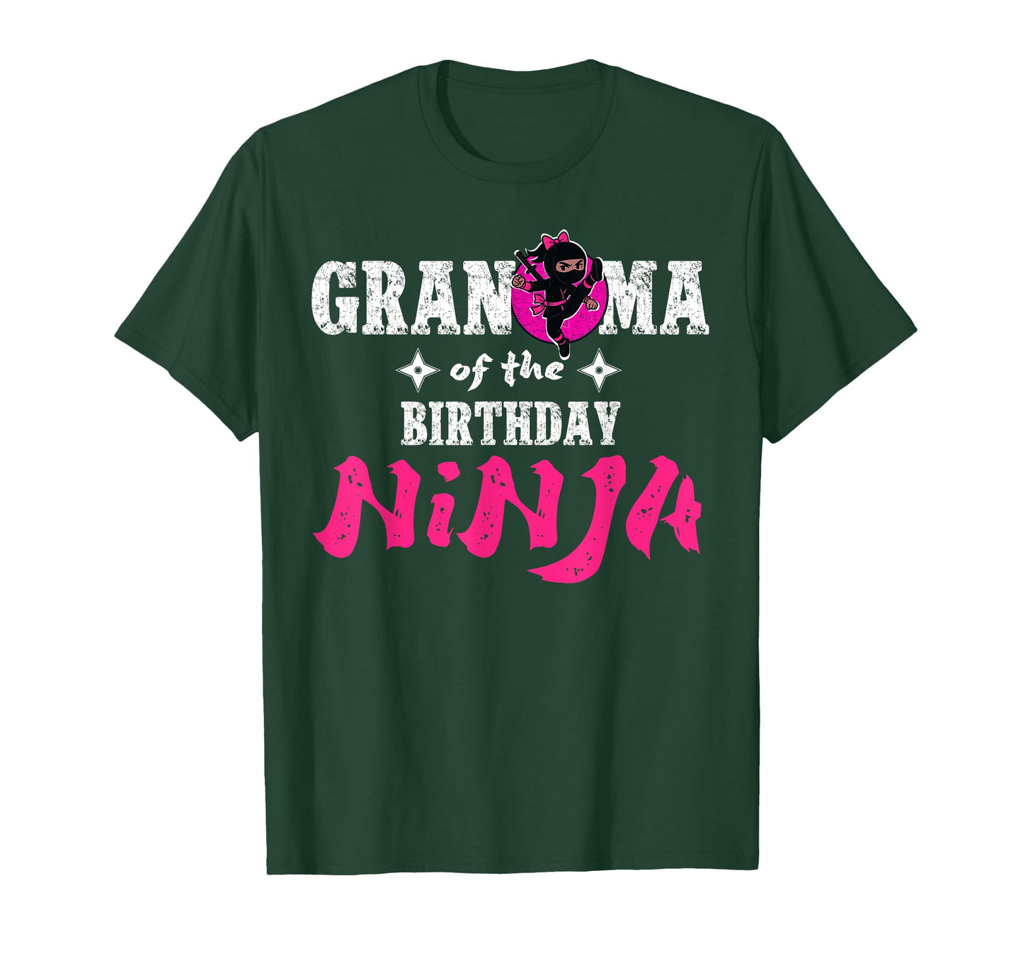 Grandma of The Birthday Ninja Funny Girl Ninja Birthday T-Shirt