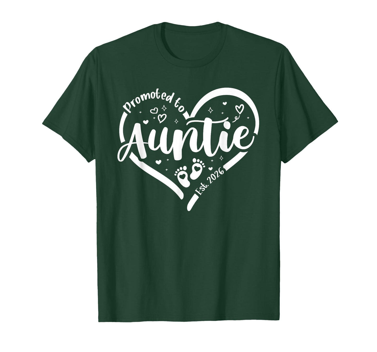 Promoted to Auntie Est. 2026 Heart Love New Aunt First Time T-Shirt