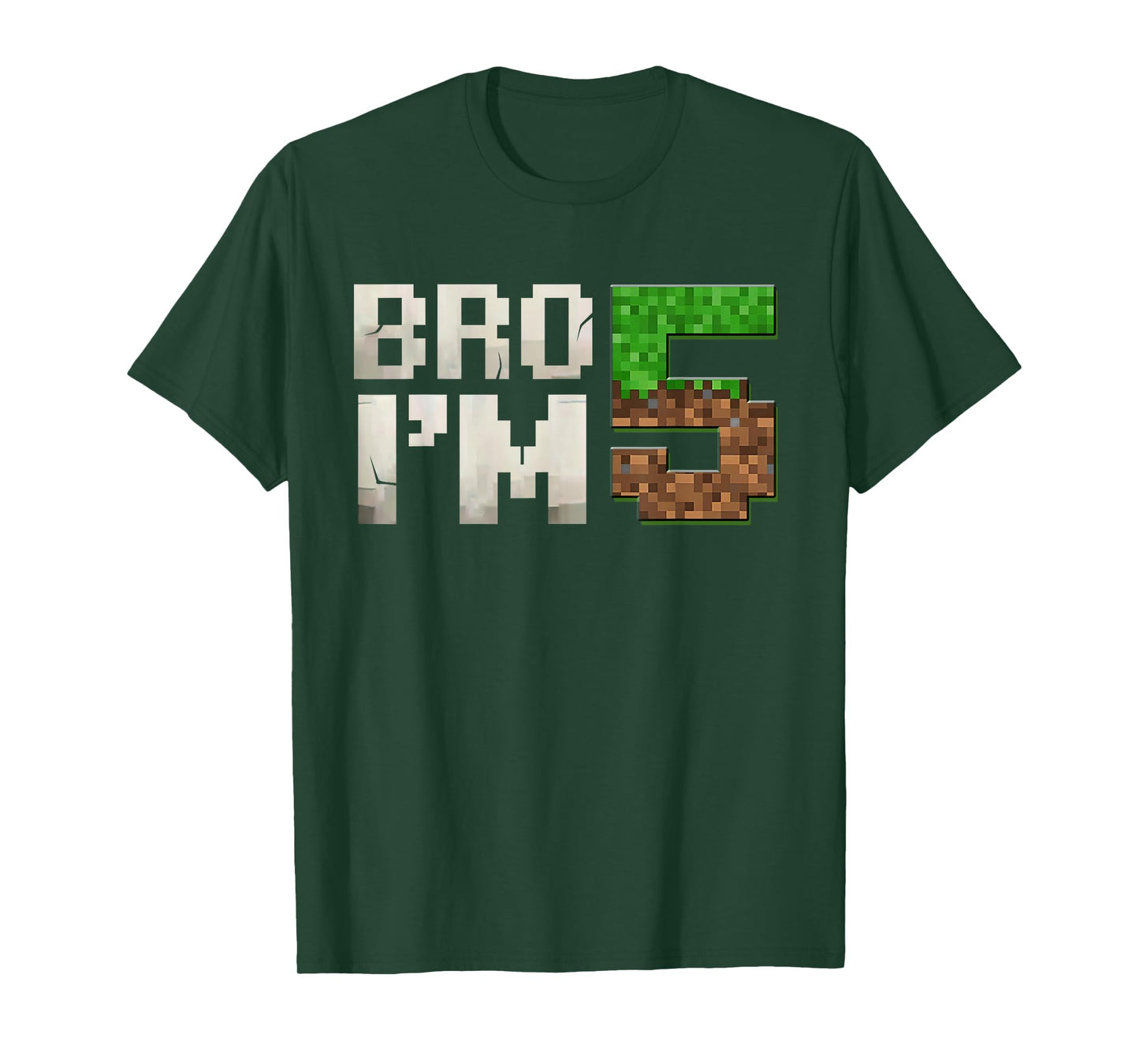 Boys Kids 5th Birthday 5 Year Old Gamer Pixel Number T-Shirt