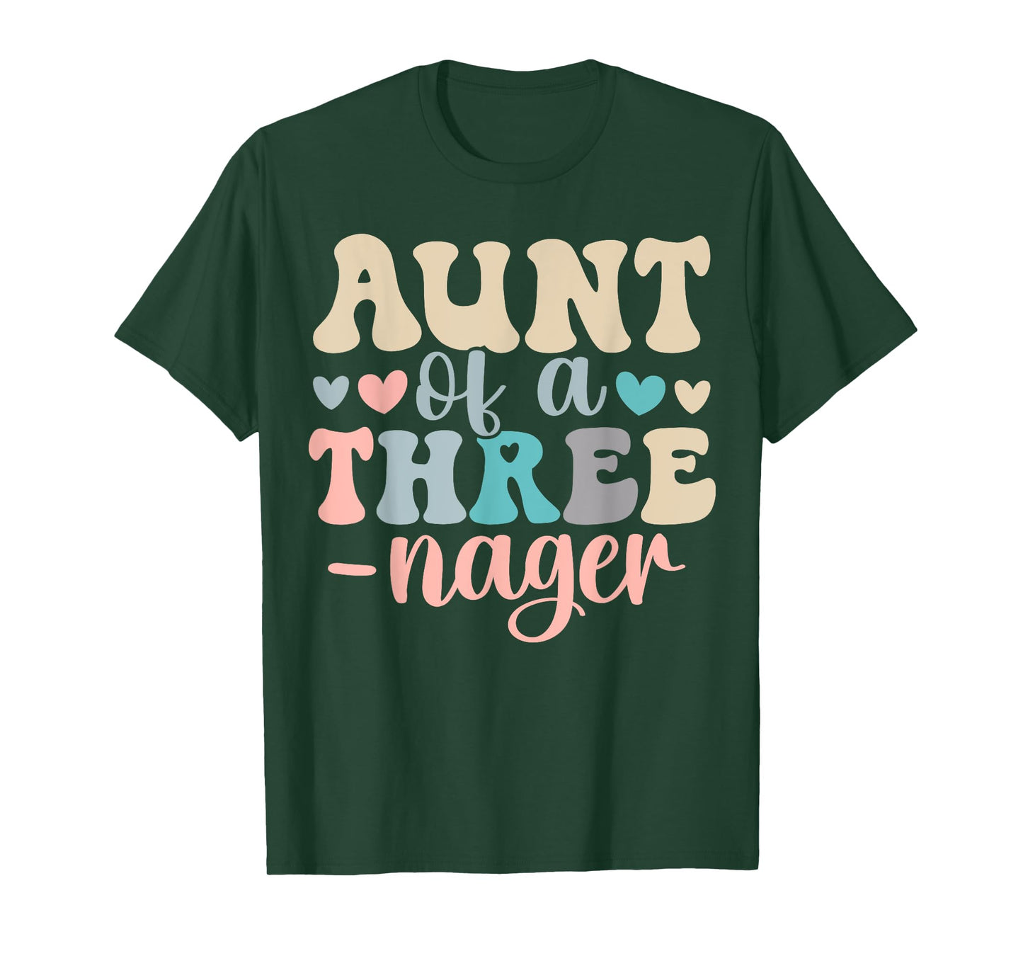 Aunt Of A Threenager 3rd Birthday Matching Family Boho T-Shirt