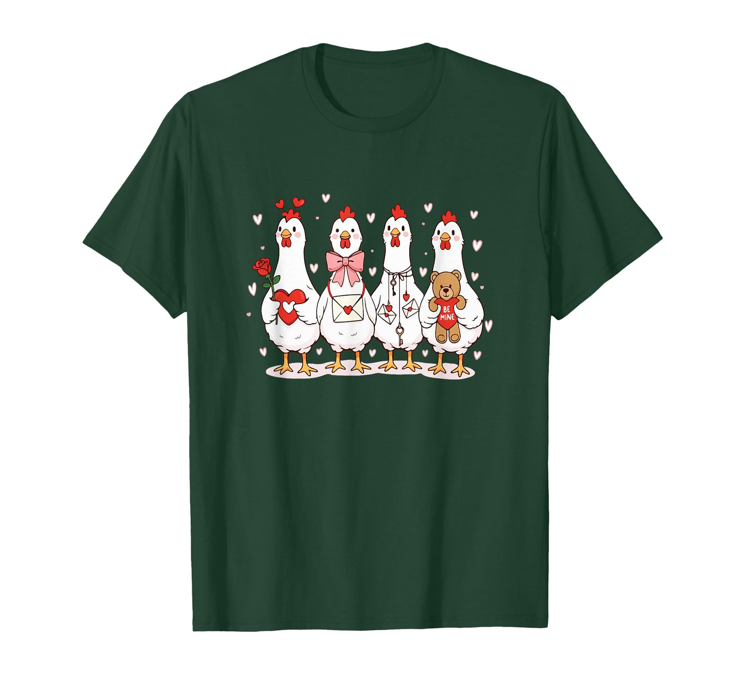 Group Chicken Valentine Collection Farmer Lover Family Kids T-Shirt