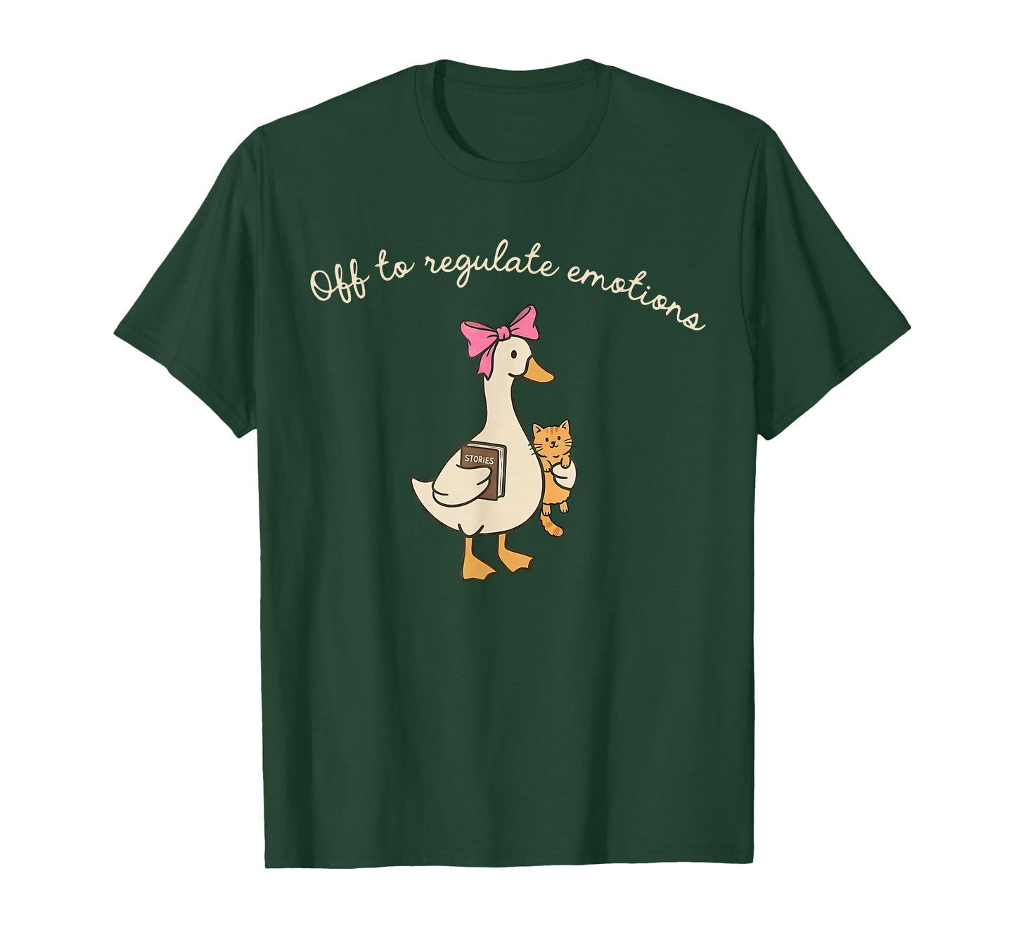 Off to Regulate Emotions Funny Goose Mental Health Coquette T-Shirt