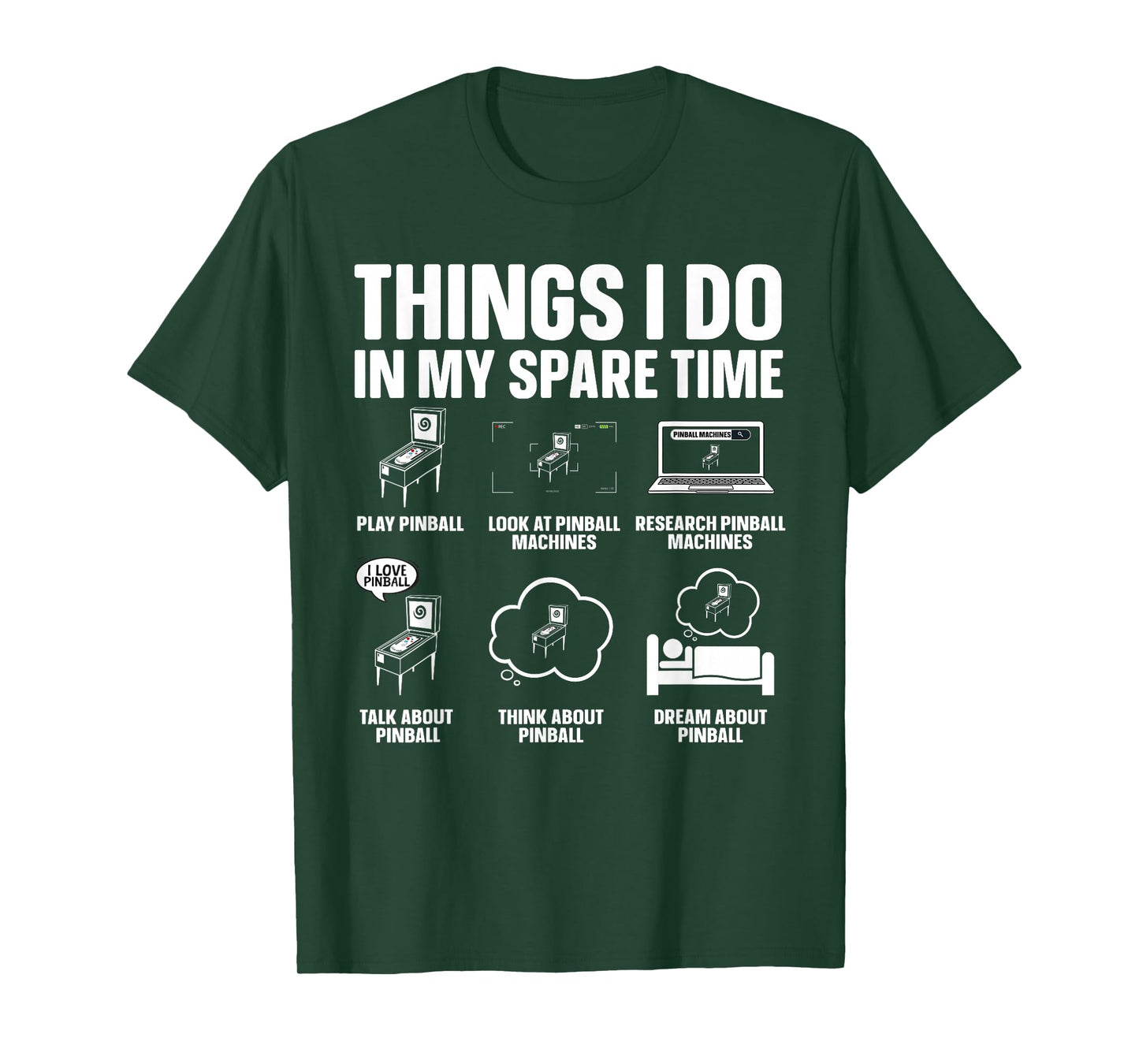 Funny Pinball Art for Men Women Kids Pinball Lovers Pinball T-Shirt