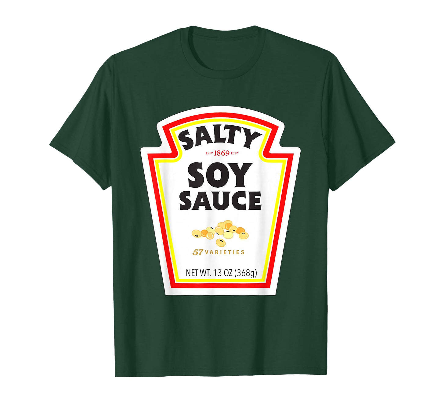 Easy Halloween Matching Costume Salty Soy Sauce Bottle Label T-Shirt