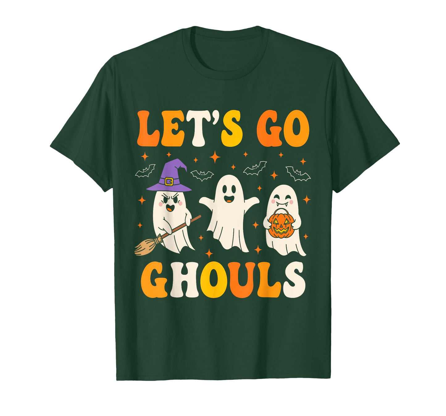 Let's Go Ghouls Halloween Ghost Costume Toddler Boy Girl Kid T-Shirt