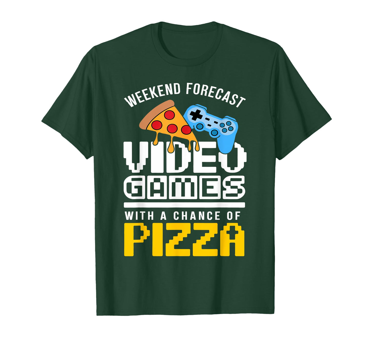 Weekend Forecast Video Games With A Chance Of Pizza Gamer T-Shirt