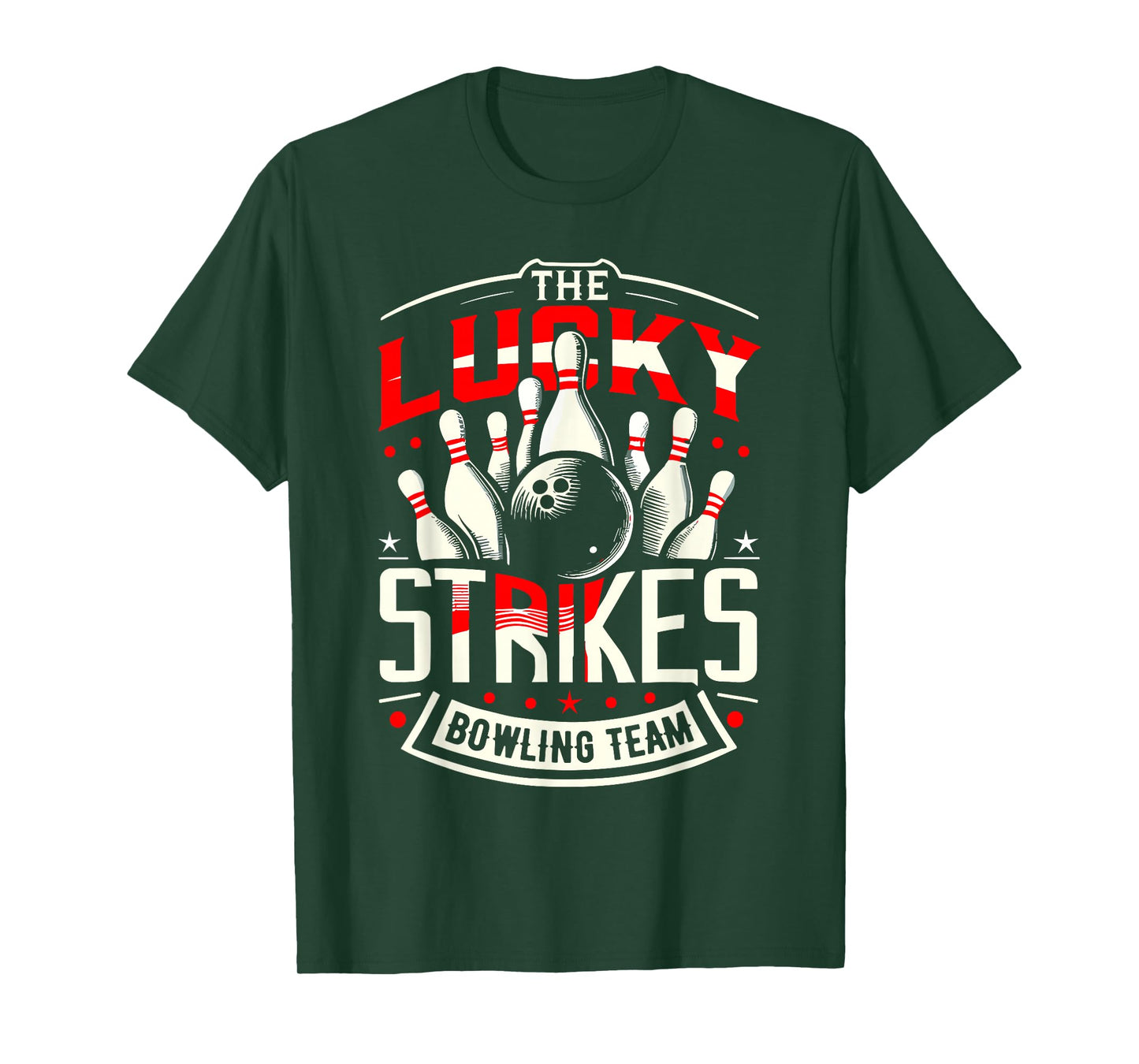 Lucky Strikes Bowling Team Shirt Bowling League T-Shirt