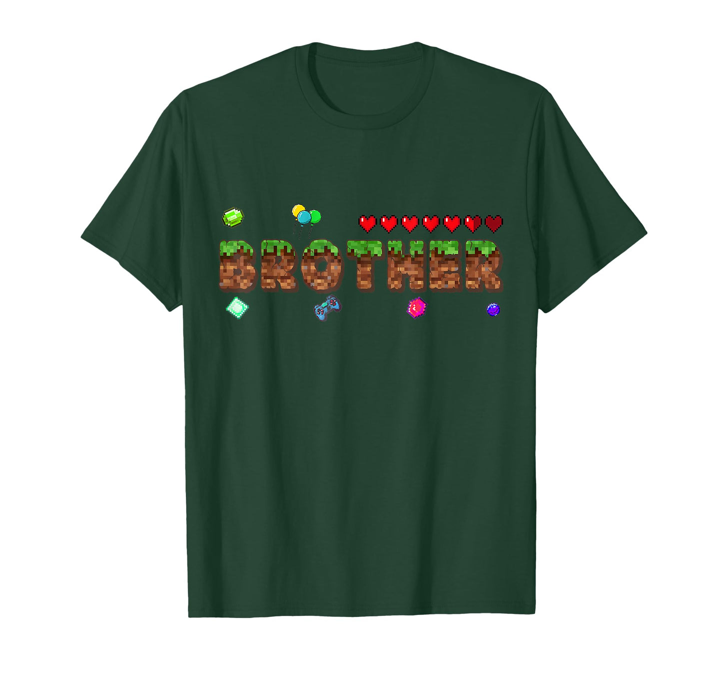 Brother Of The Birthday Boy Pixel Game Matching Family Kids T-Shirt