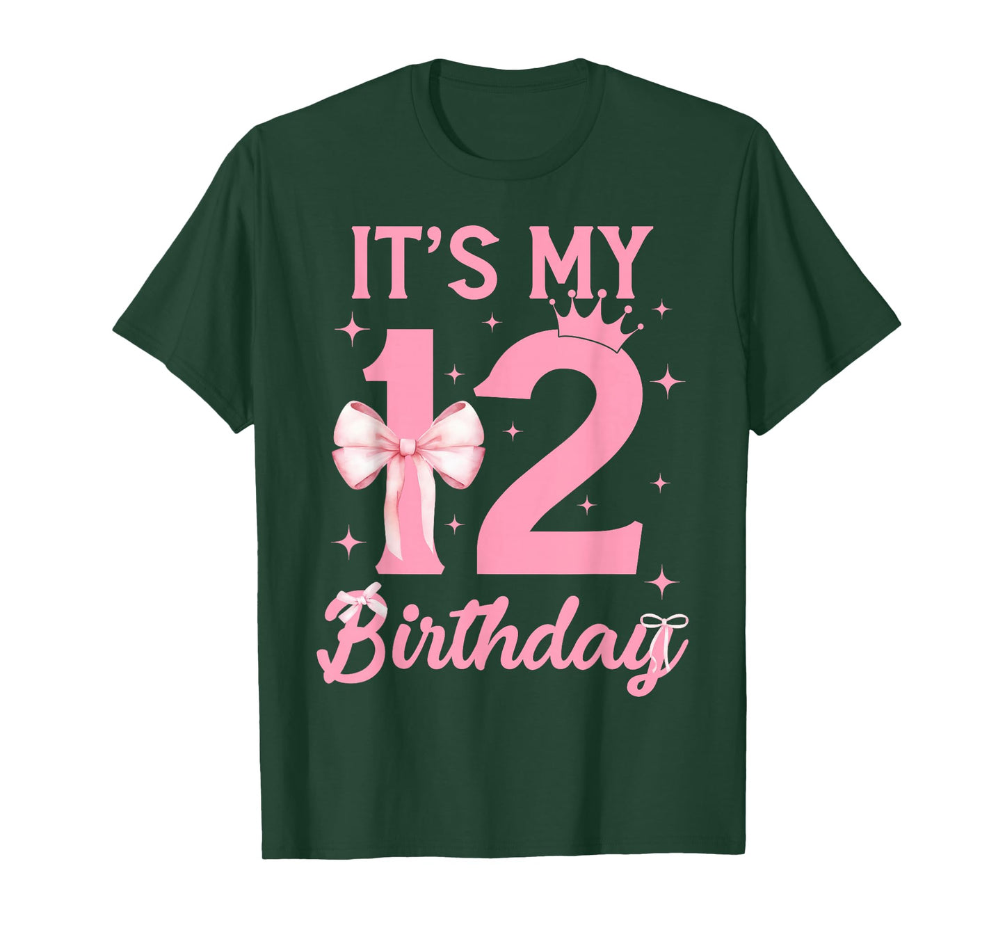 It's My 12th Birthday Girl Coquette Bow 12 Yr Old Aesthetic T-Shirt