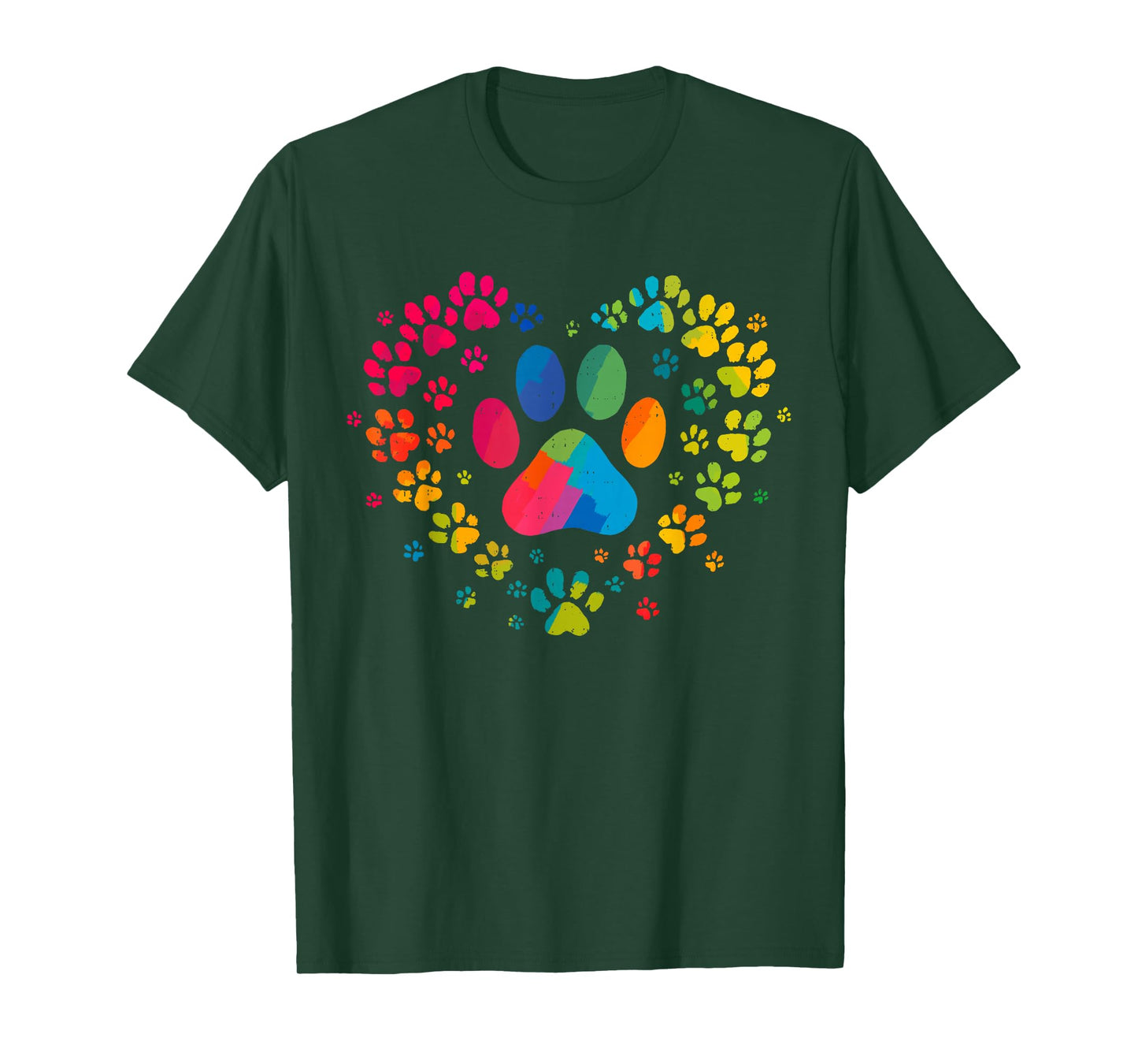 Dog Paw Heart Animal Lover Puppy Pet Mom Women Girls Kids T-Shirt