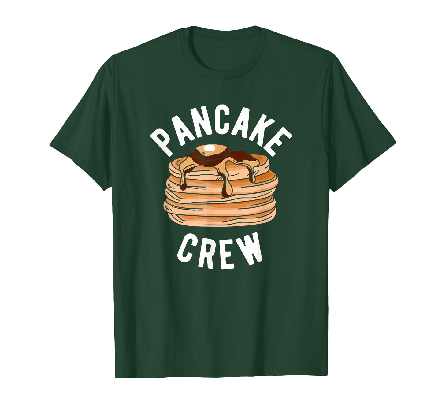Pancake Lover Apparel & Gifts Pancake Crew Funny Pancake Unisex-Adults T-Shirt Black Small Short Sleeve Modern Crew Neck Letter Print Fun Casual Novelty T-Shirt
