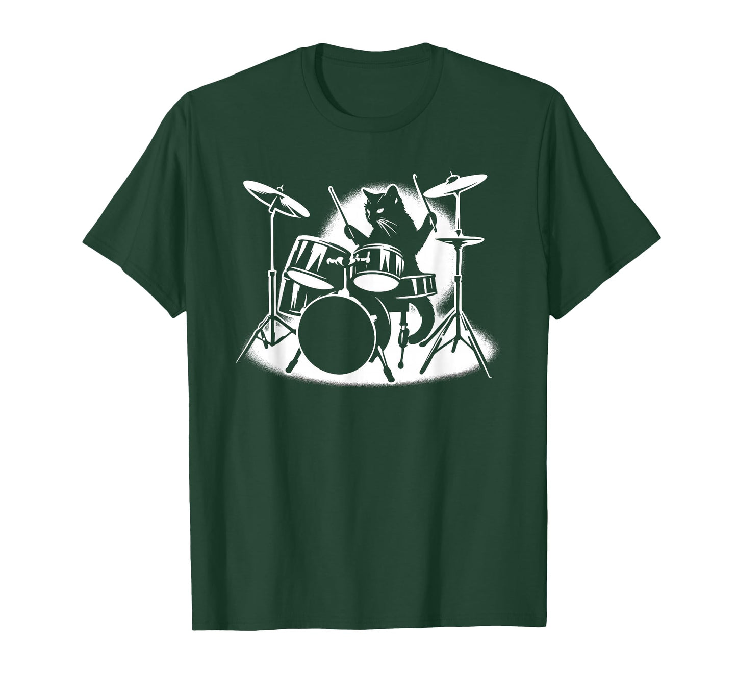 Cat Playing Drums Drummer Novelty Music Lover Funny Drummer T-Shirt