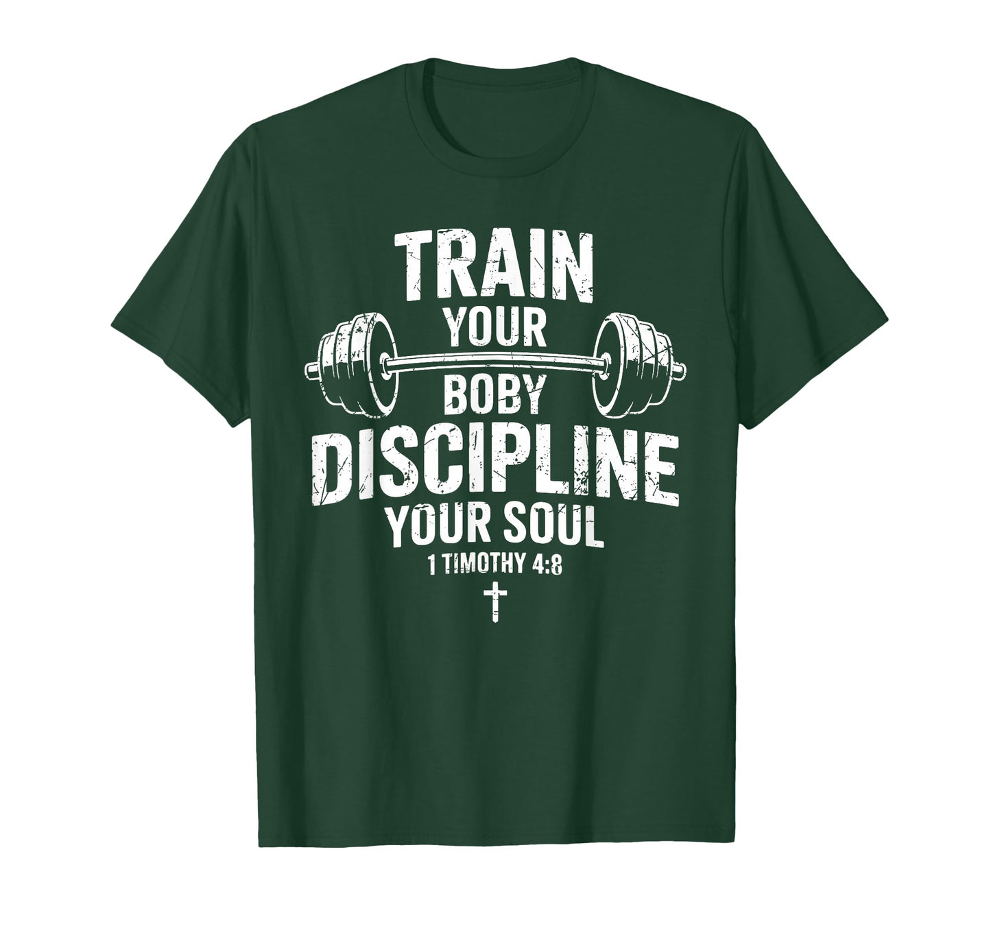 Train Your Body Discipline Your Soul Christian Jesus Gym T-Shirt