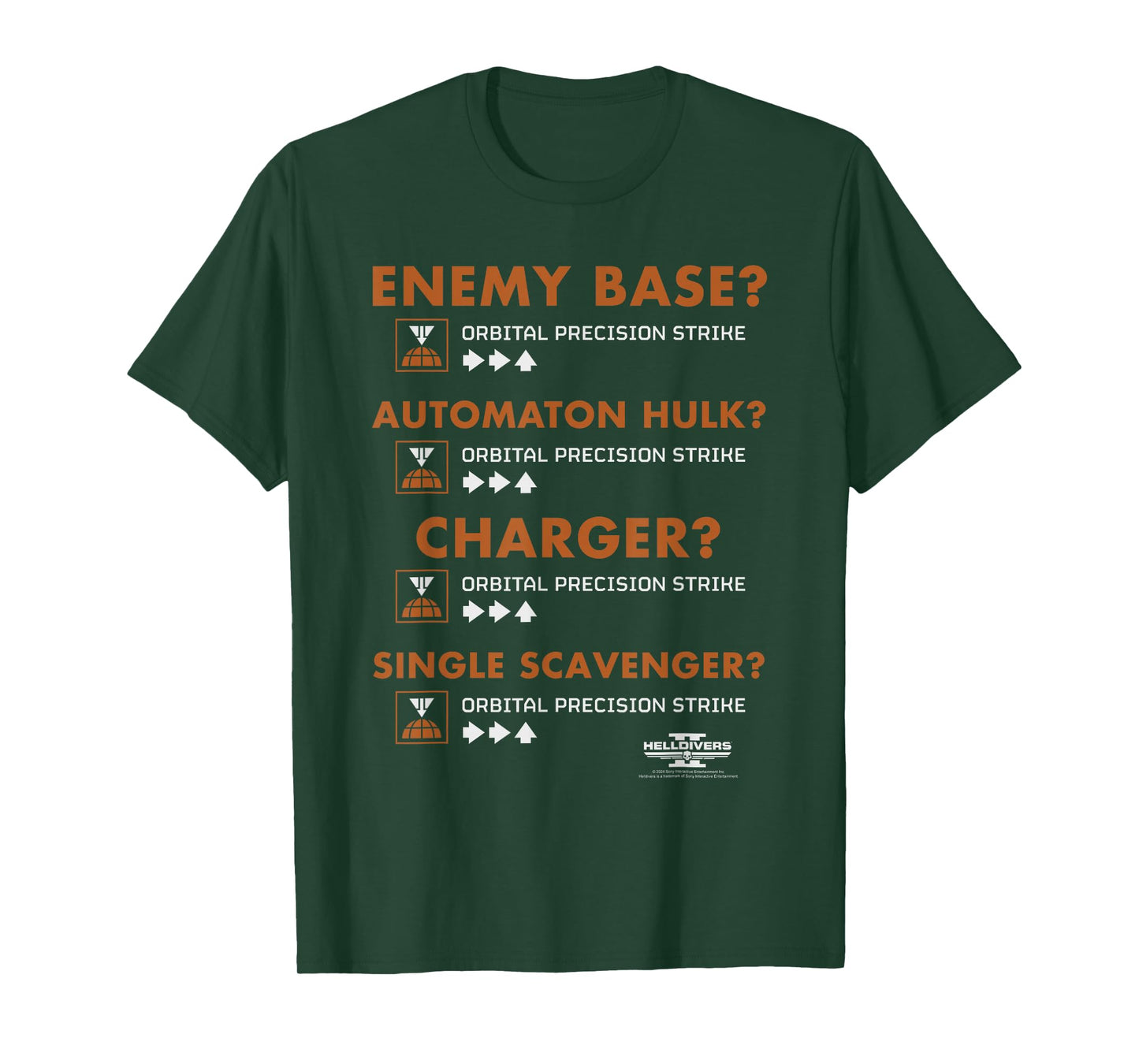 Helldivers 2 Sony Playstation Game Orbital Precision Strike T-Shirt
