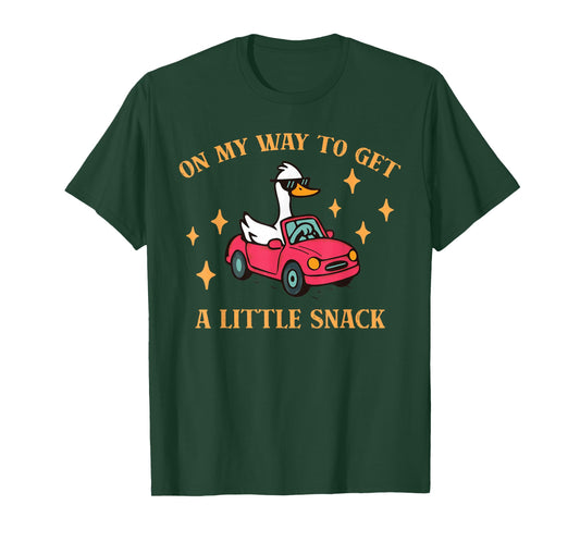 On My Way to Get A Little Snack Cute Duck Design T-Shirt