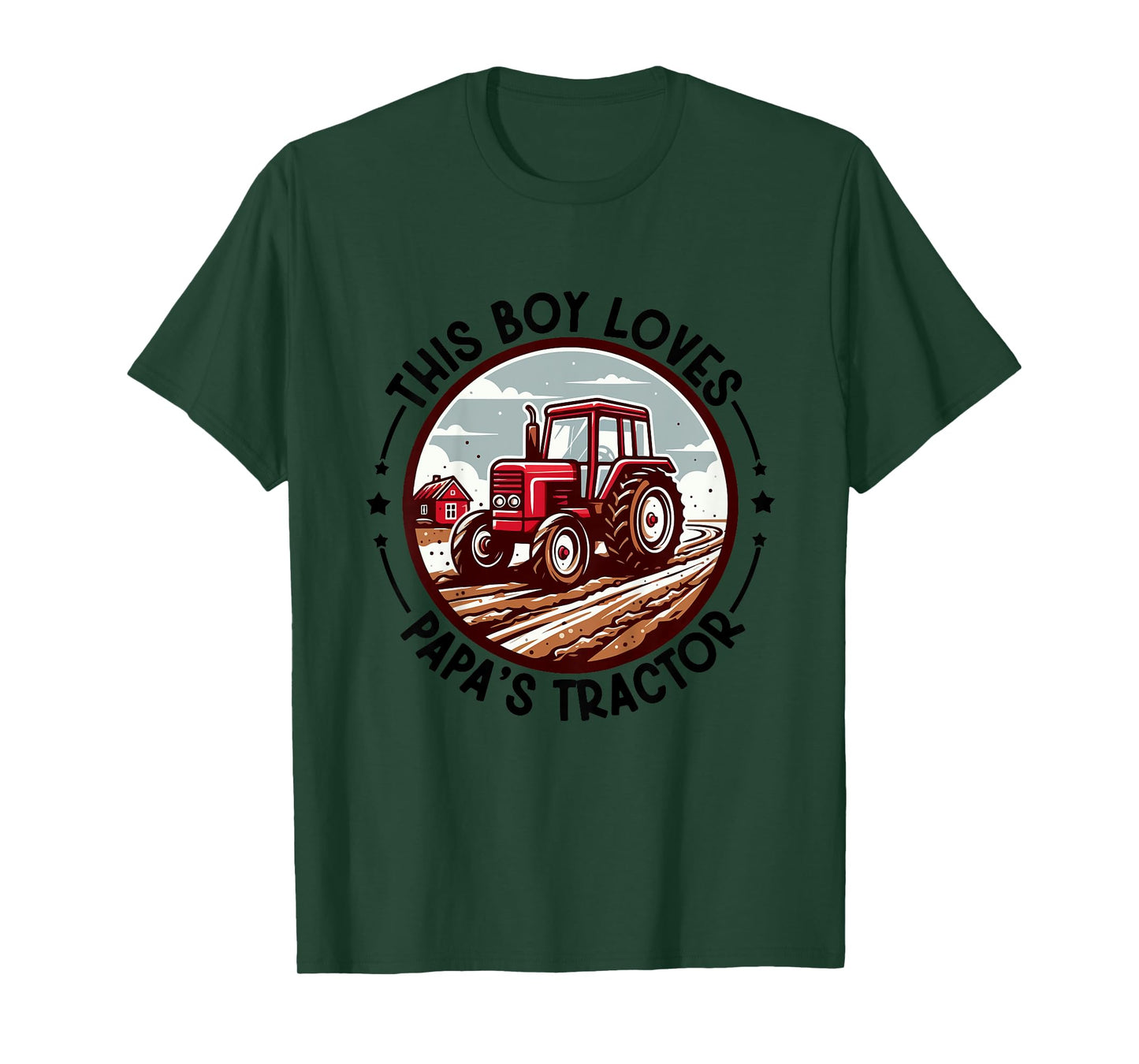 Kids Farm Grandpa's Tractor This Boy Loves Papa's Tractor Farming T-Shirt
