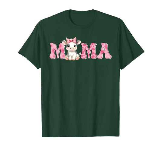 Mama of The First Birthday Girl Cow Farm Family Matching T-Shirt