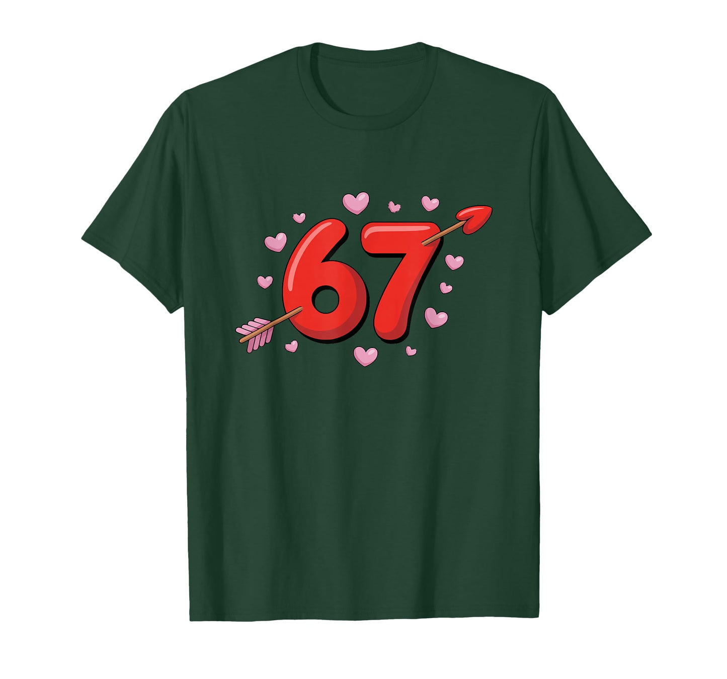 67 Valentines Meme Cute 67 Hearts and Flowers Valentine T-Shirt