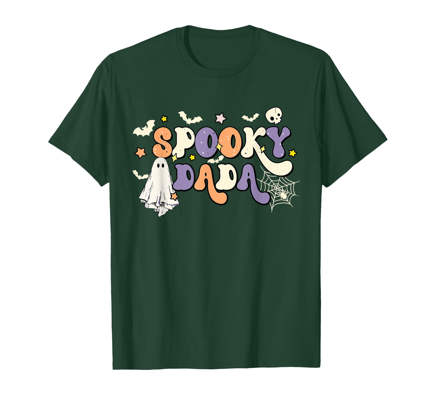 Spooky Dada Cute Ghost Halloween Dad Family Spooky Season T-Shirt