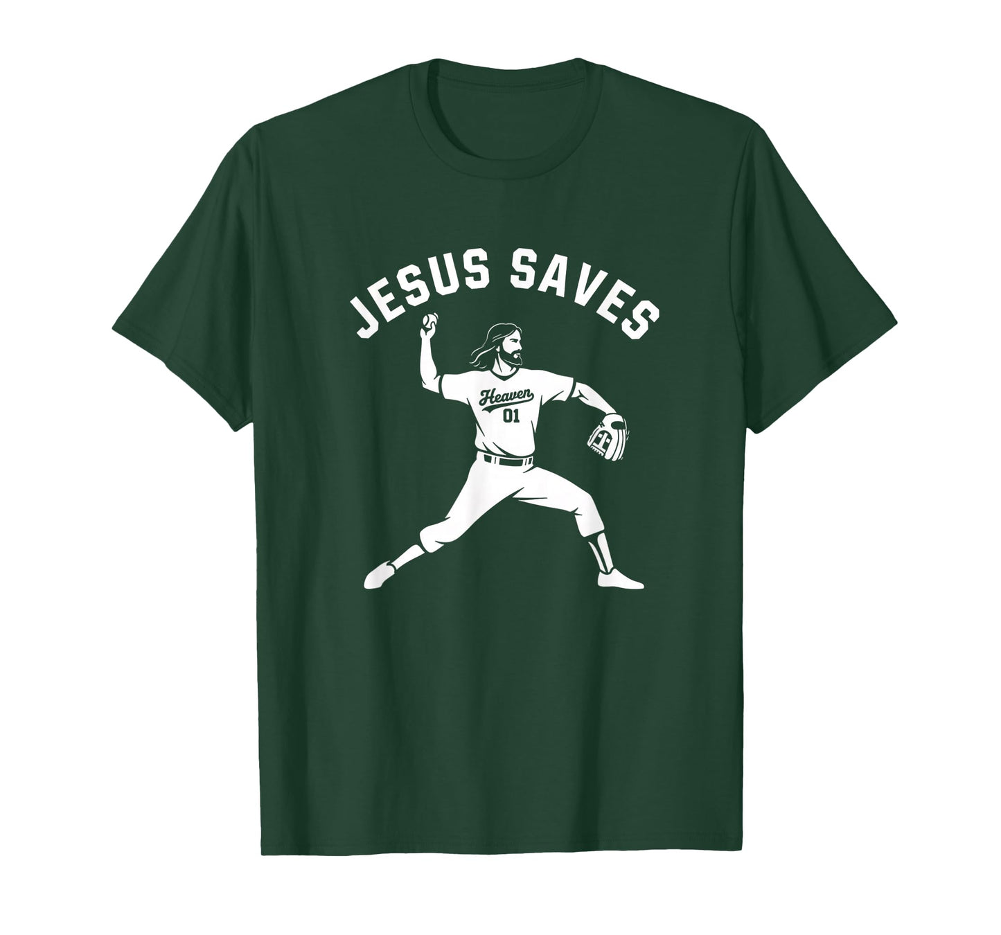 Christian Jesus Saves Baseball Pitcher - Heaven 01 Sports T-Shirt