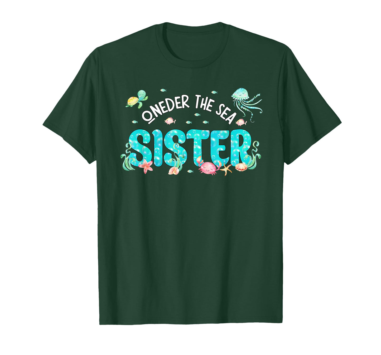 Under Sea Sister Birthday Girl Boy Matching Family Party T-Shirt