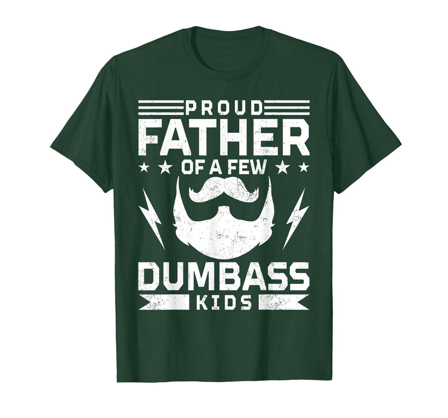 Retro Proud Father of A Few Dumbass Kids Funny Bearded Dad T-Shirt