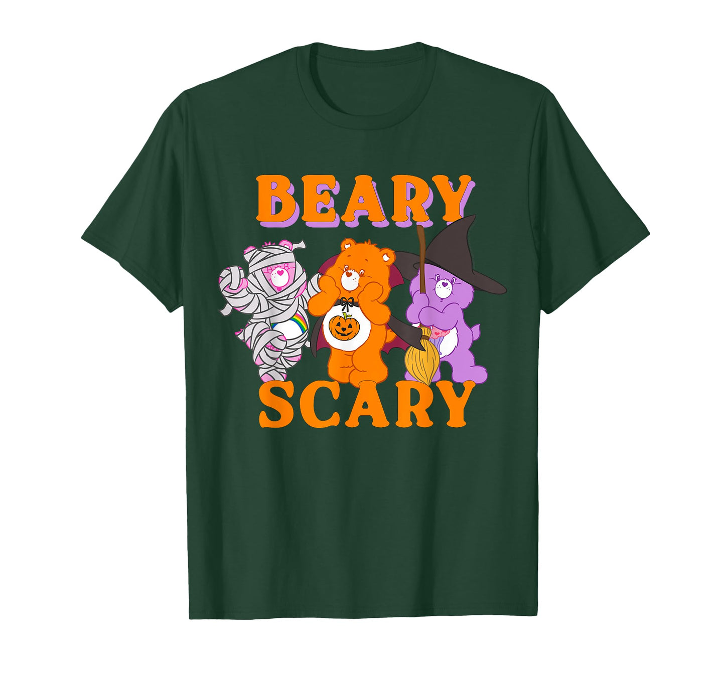 Care Bears Beary Scary Halloween Orange Font T-Shirt