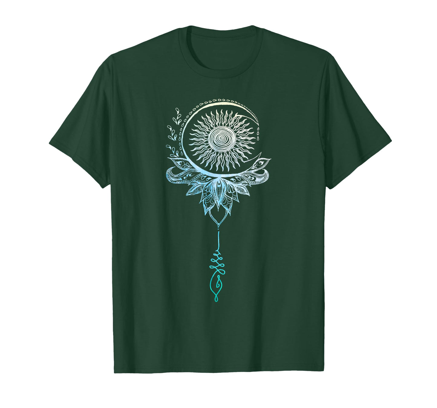 Tattoo Style Bohemian Sun Moon Drawing Boho Unalome Shirt T-Shirt