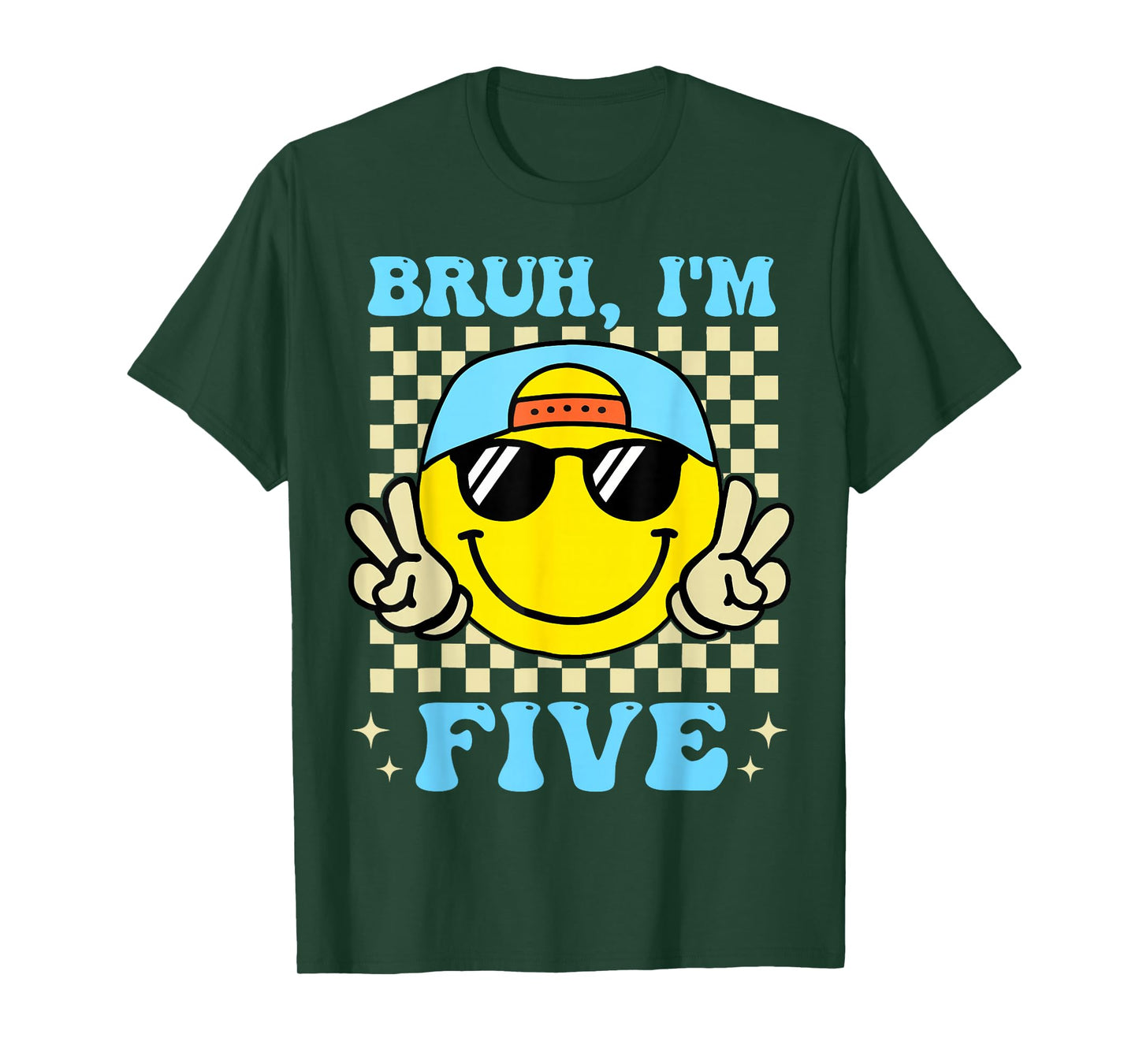 Groovy Bruh I'm Five 5th Birthday Boys Girls 5 Years Old T-Shirt