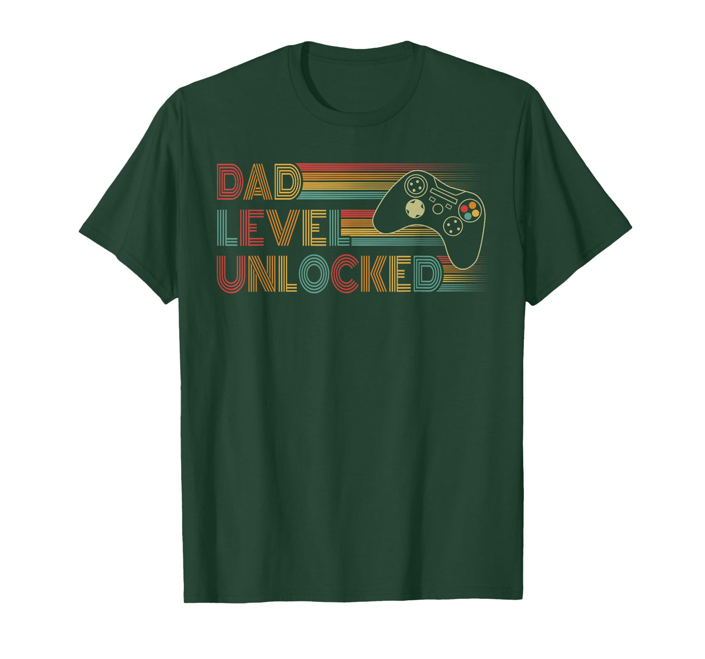 Funny New Dad Shirt Dad Level Unlocked Gaming Gamer Dad Mens T-Shirt