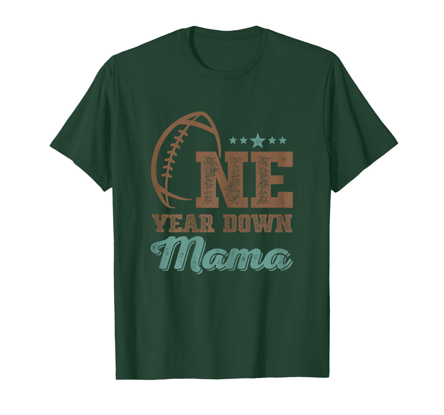 Mama Of The Birthday Boy 1st Year Down Birthday Football T-Shirt