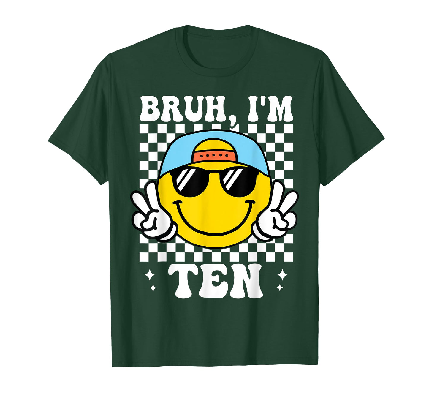 Bruh I'm Ten 10 10th Birthday Groovy Boys Girls 10 Years Old T-Shirt