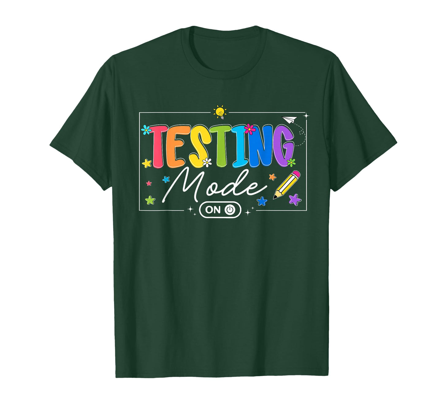 Testing Day Funny Testing Mode On Teacher Boy Girl Kids T-Shirt