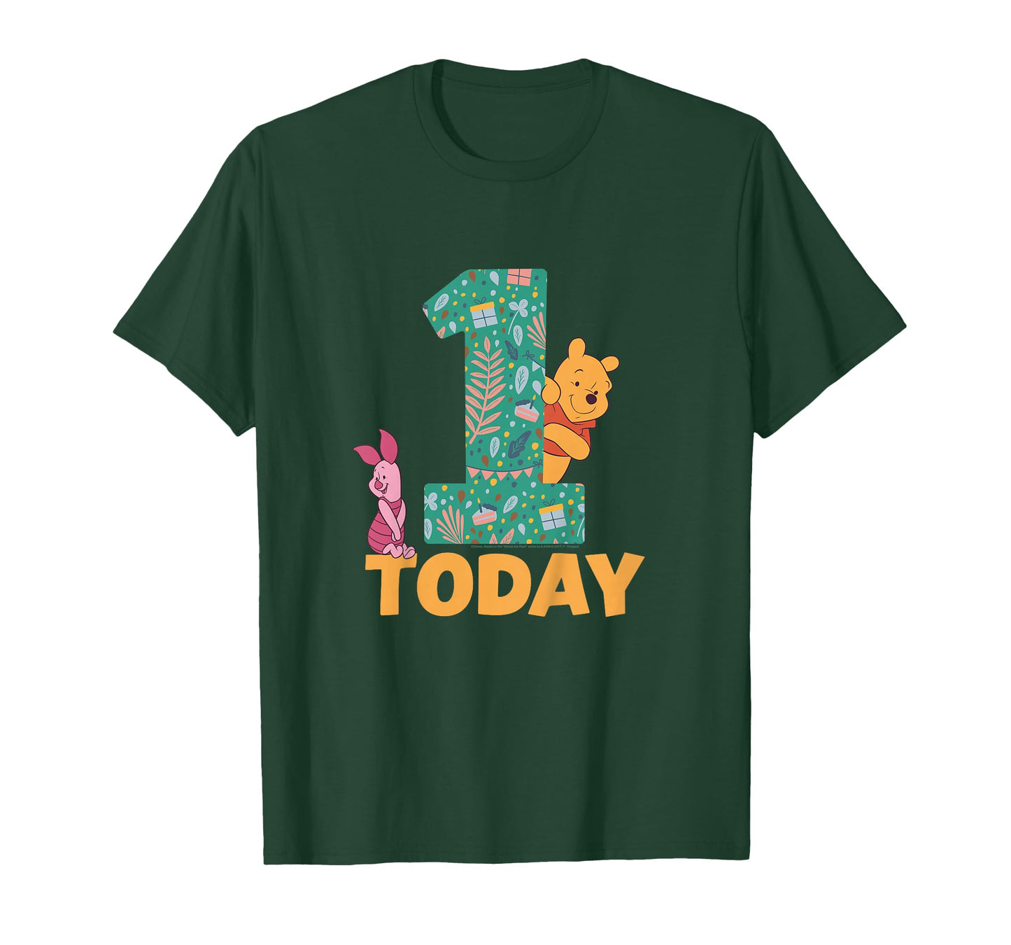 Disney Winnie the Pooh & Piglet Birthday 1 Year Old Today T-Shirt