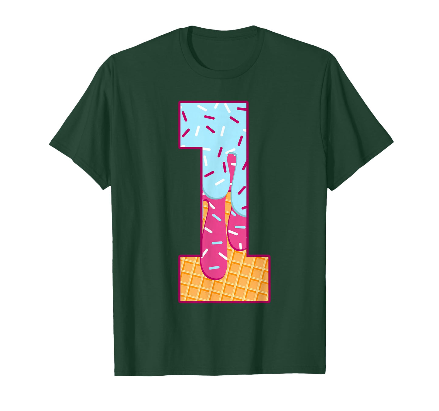 Number 1 Ice Cream Drip Matching Numbers Costume Meme T-Shirt