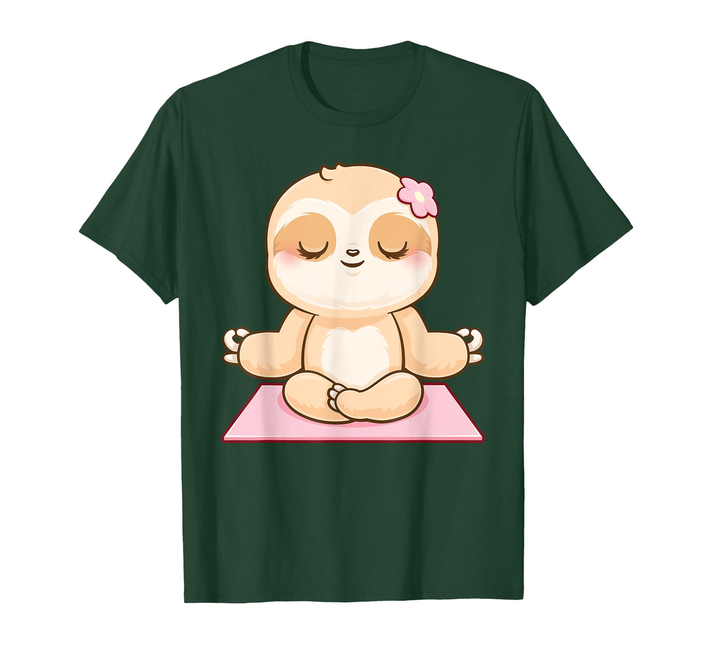 Girls Yoga Meditating Cute Fitness Meditation Sloth T-Shirt