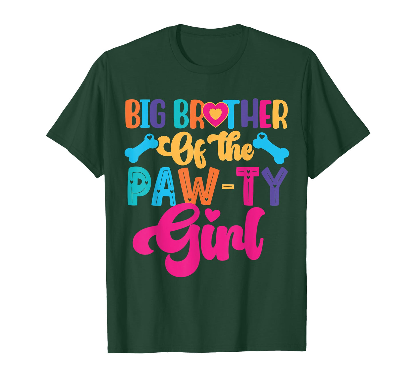Big Brother Of The Birthday Girl Dog Paw Family Matching T-Shirt