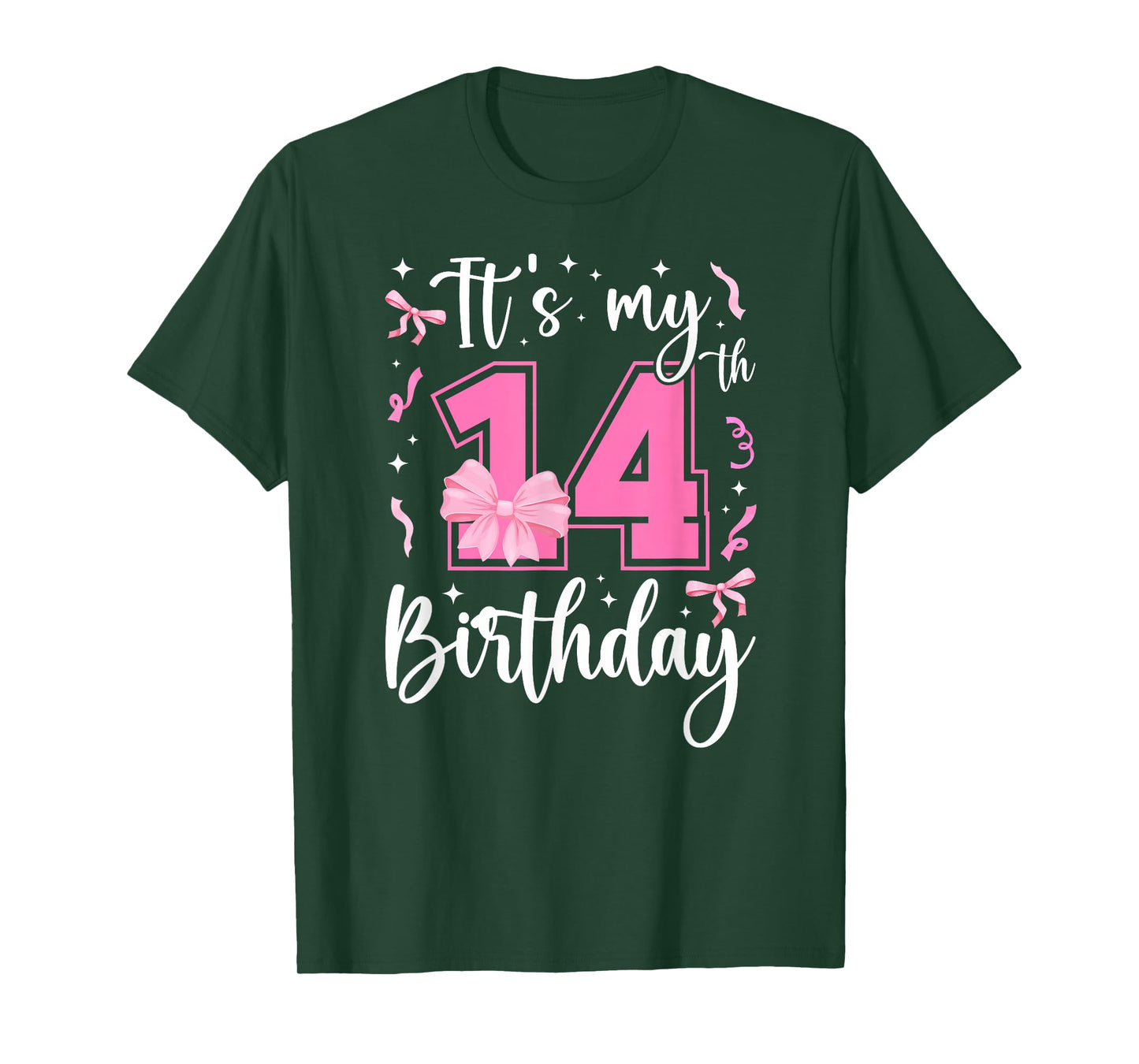 14th Coquette Themed Birthday Fourteen Year Old Girl Bow T-Shirt