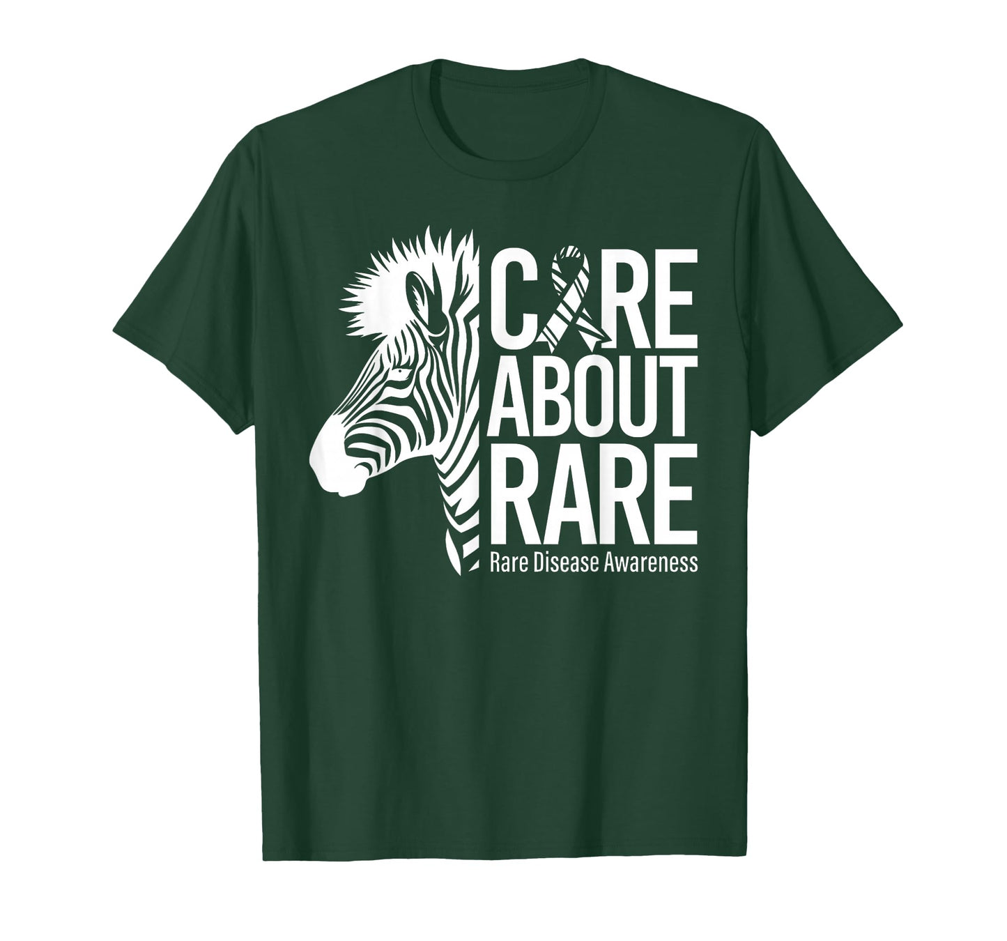 Care About Rare Disease Awareness Zebra Ribbon T-Shirt