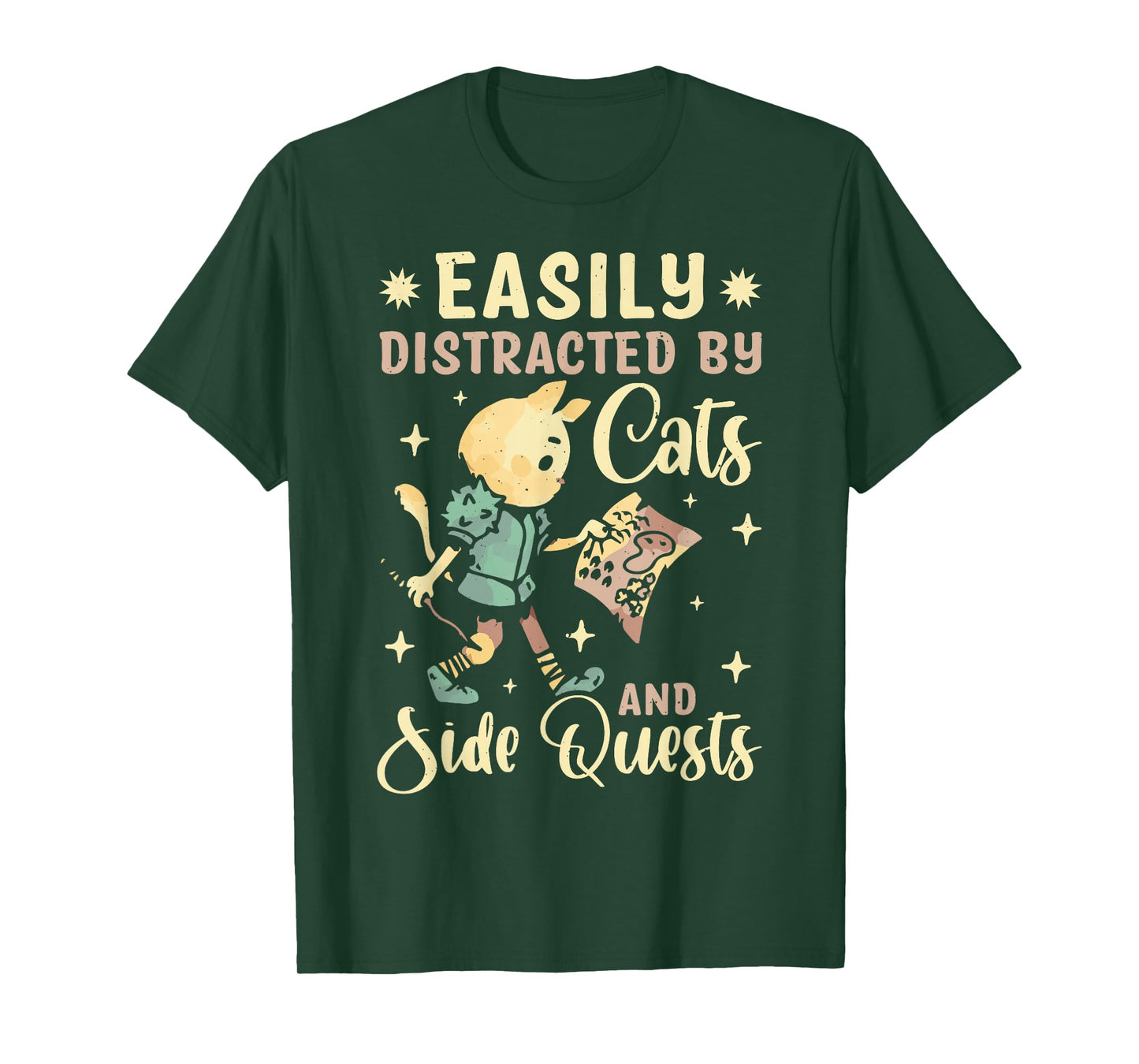 Easily Distracted By Cats And Side Quests T-Shirt