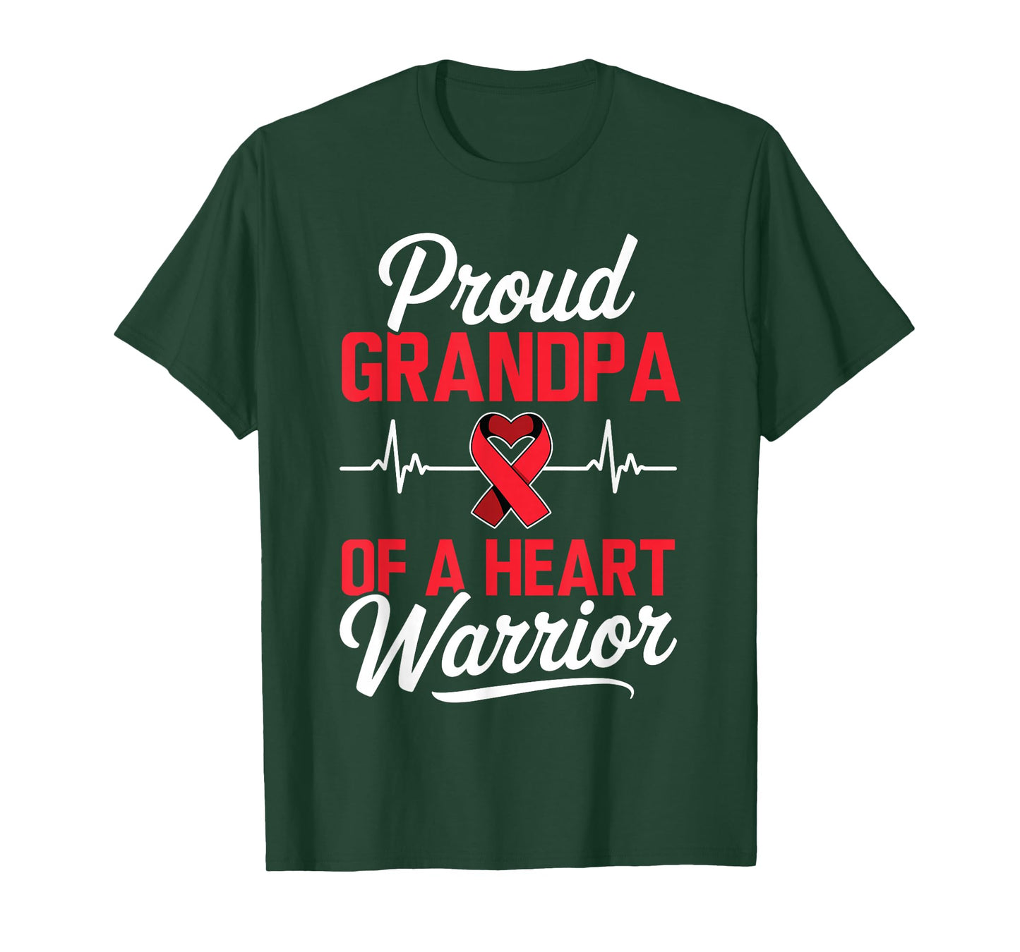 Proud Grandpa of a Heart Warrior Heart Disease Awareness T-Shirt