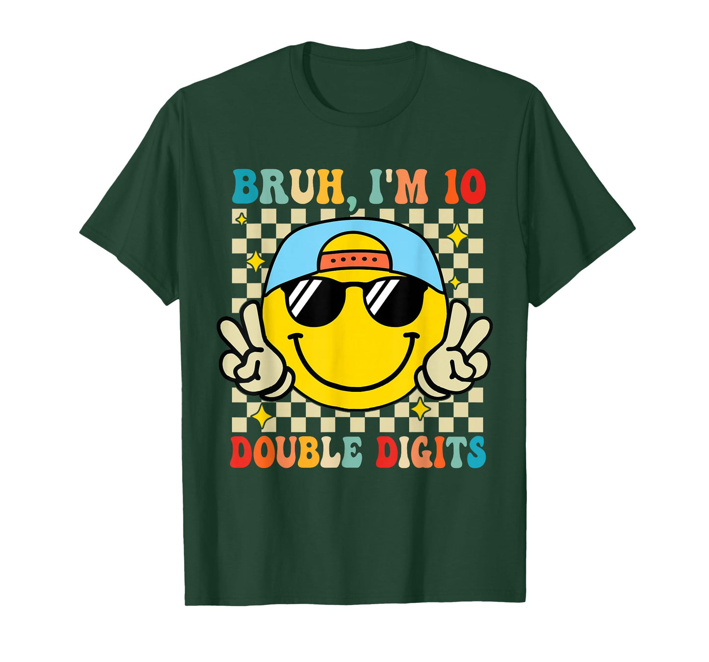 10 Years Old Birthday Bruh I'm Double Digits 10th Birthday T-Shirt