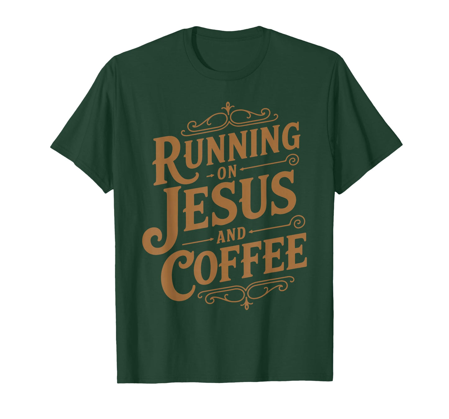 Running On Jesus and Coffee Funny Faith and Caffeine T-Shirt