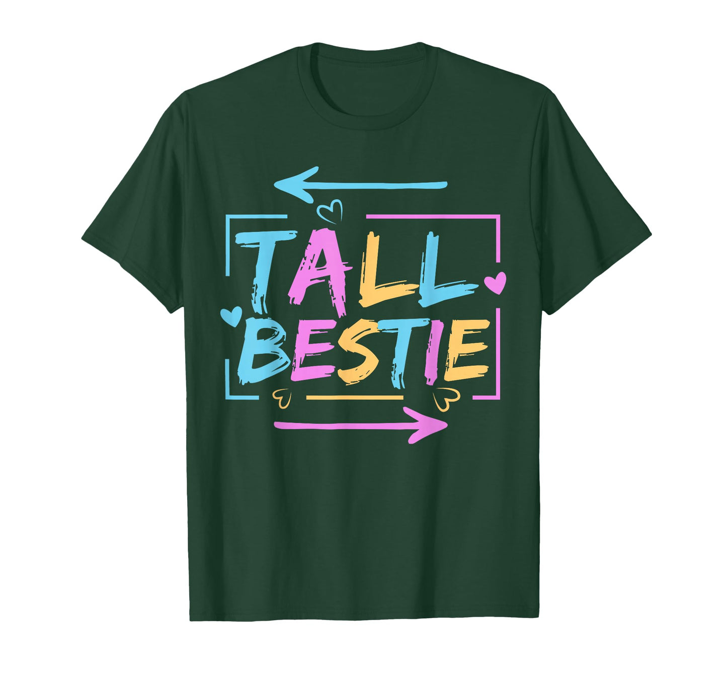 Best Friend Matching Tall Short Bestie Besties Matching BFF T-Shirt