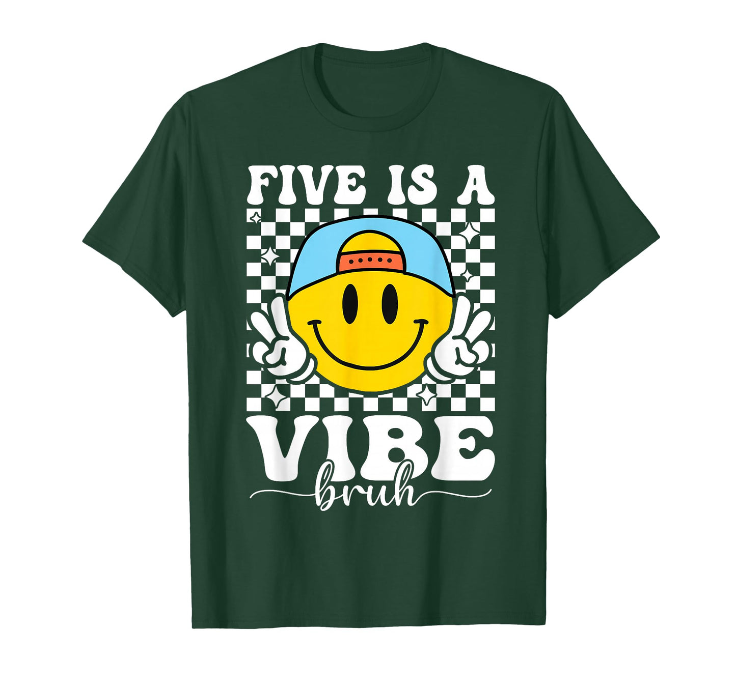 Five Is A Vibe 5th Birthday Groovy Boys Girls 5 Years Old T-Shirt