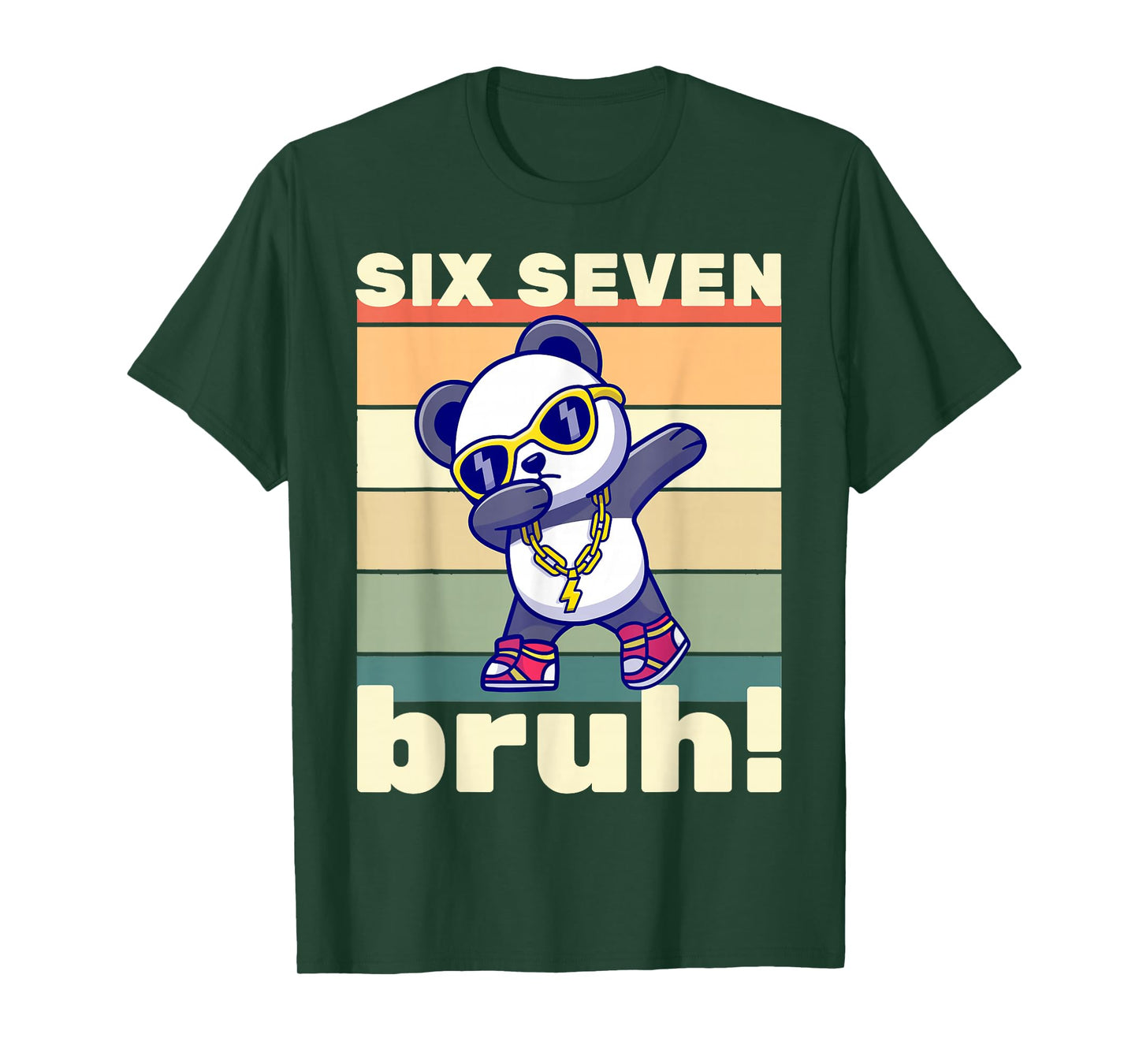 67 Meme Funny Six Seven Bruh Kids Boys Girls Dabbing Panda T-Shirt