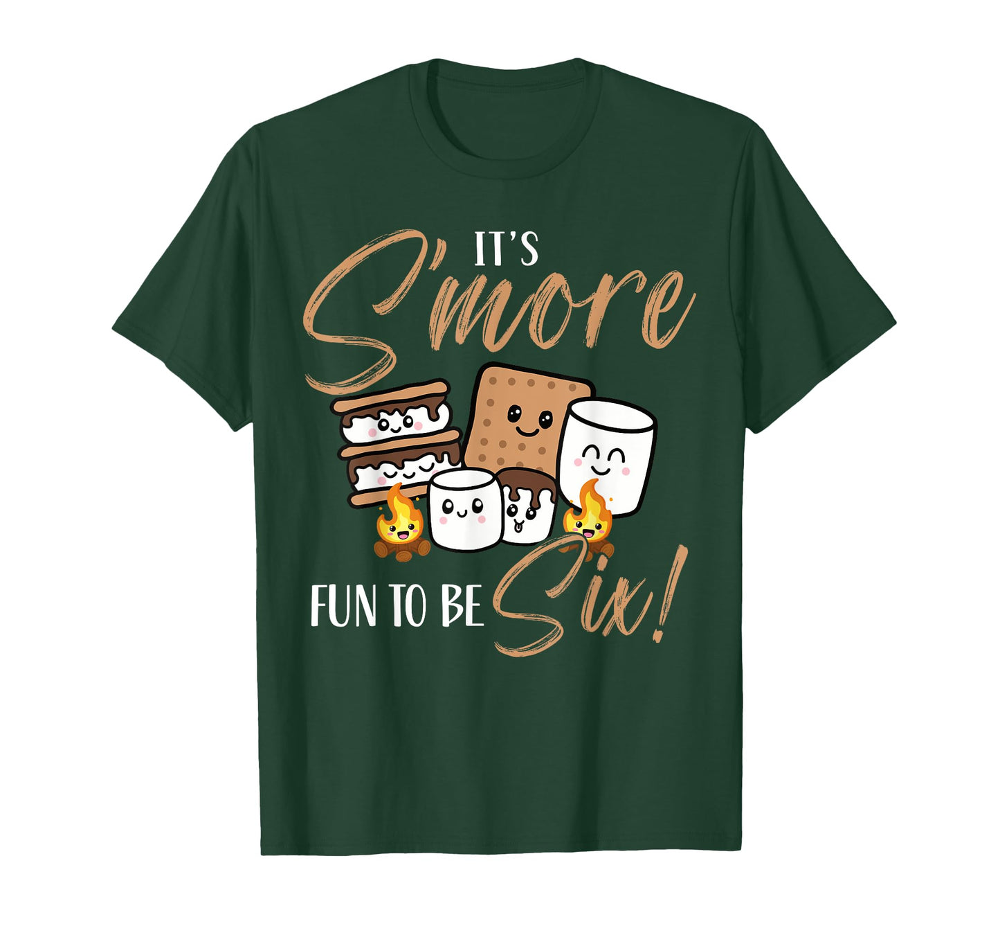 Birthday Campfire Marshmallow It's S'more Fun To Be Six 6th T-Shirt