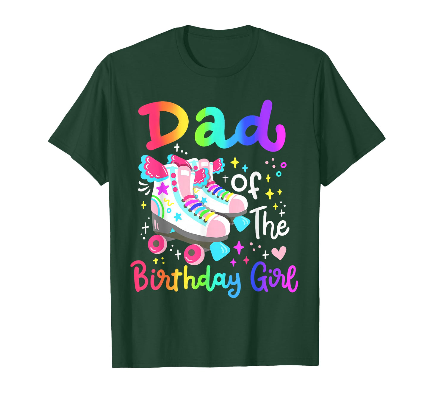Dad of the Birthday Girl Skater Roller Skate Family Party T-Shirt