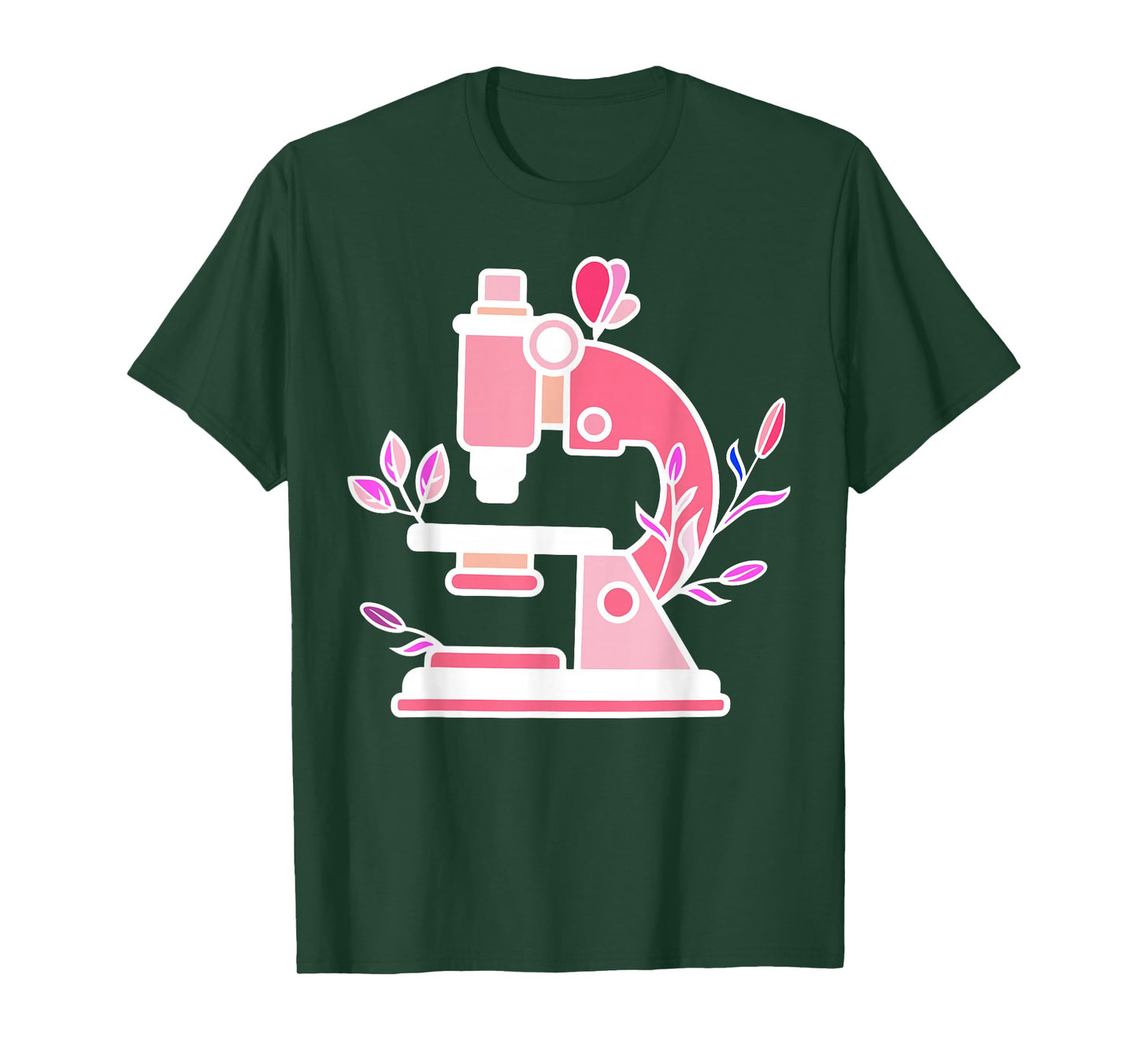 Lab Science Floral Microscope Biologist Science Valentines T-Shirt