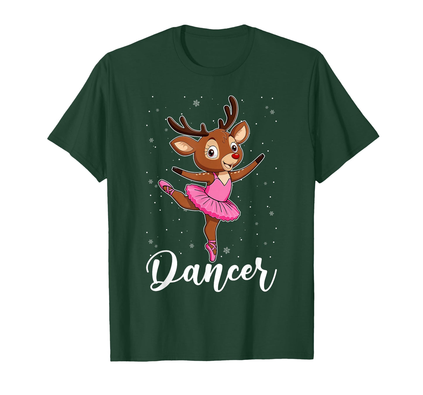 Ballet Dancer Reindeer Ballerinas Christmas PJS Women Girls T-Shirt